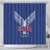 Samoa Rugby Shower Curtain Six Eight Five to The World - Pacific Motif