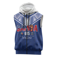 Samoa Rugby Custom Sleeveless Zip Hoodie Six Eight Five to The World - Pacific Motif LT03 Multicolor - Polynesian Pride