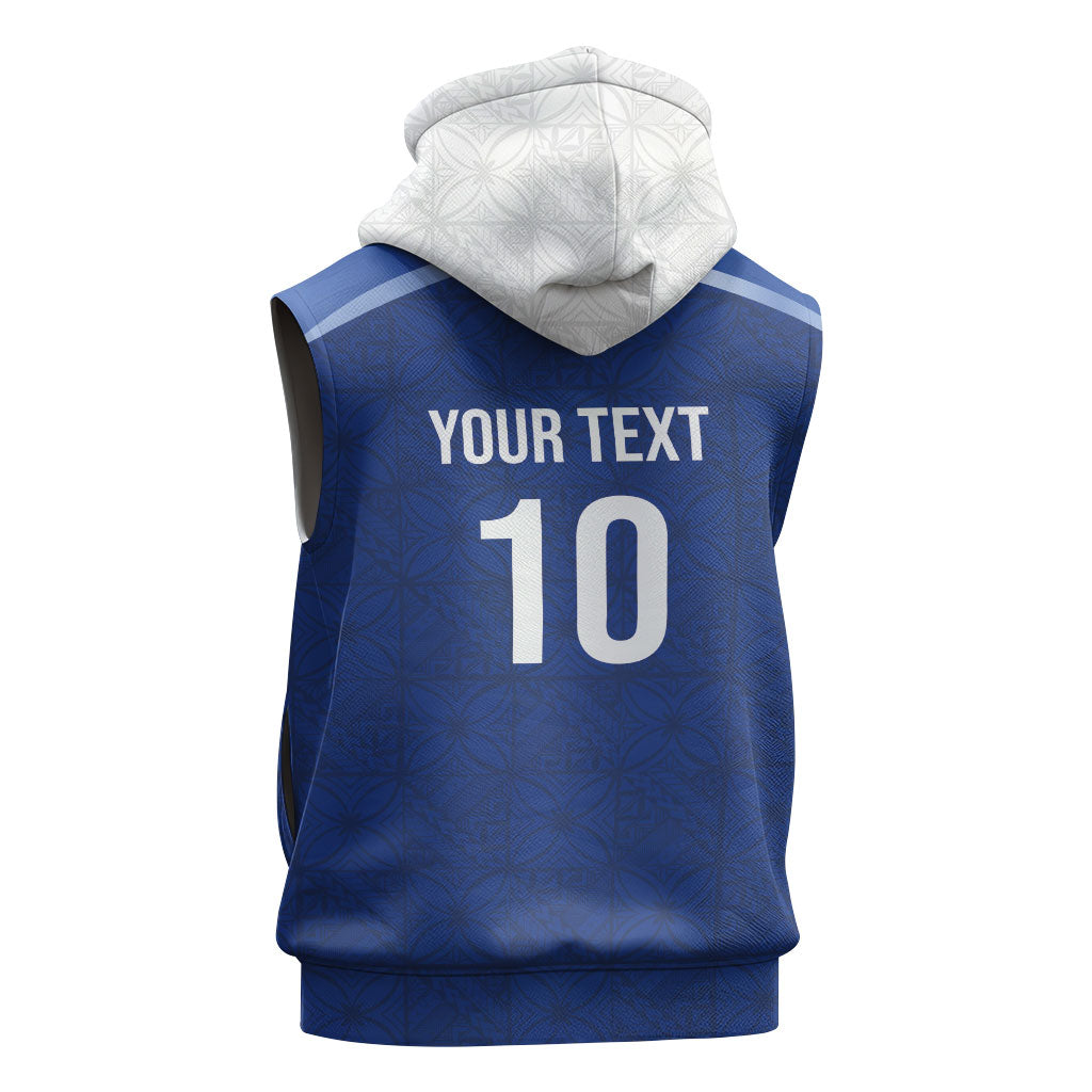 Samoa Rugby Custom Sleeveless Zip Hoodie Six Eight Five to The World - Pacific Motif LT03 - Polynesian Pride