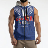 Samoa Rugby Custom Sleeveless Zip Hoodie Six Eight Five to The World - Pacific Motif LT03 - Polynesian Pride