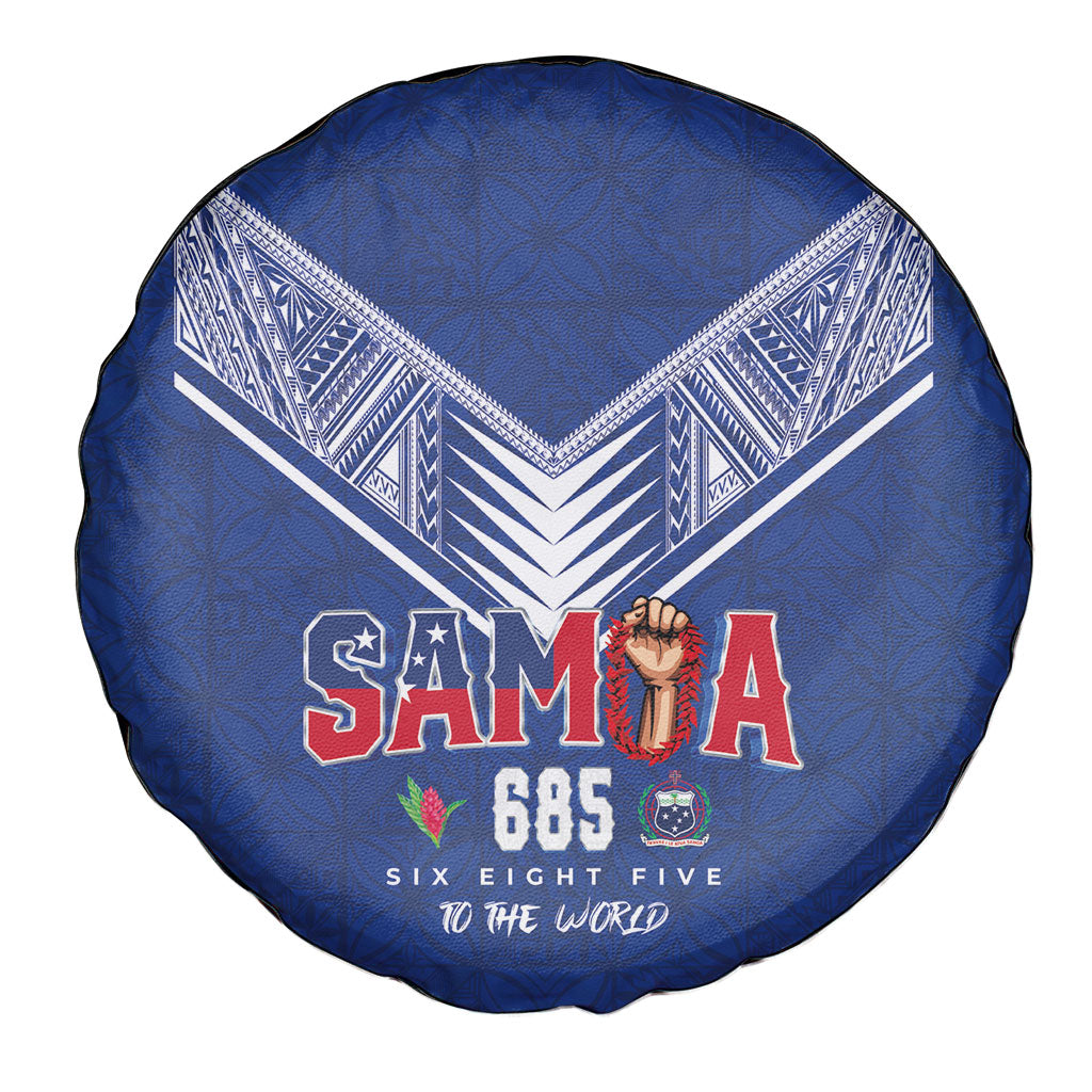Samoa Rugby Spare Tire Cover Six Eight Five to The World - Pacific Motif LT03 - Polynesian Pride