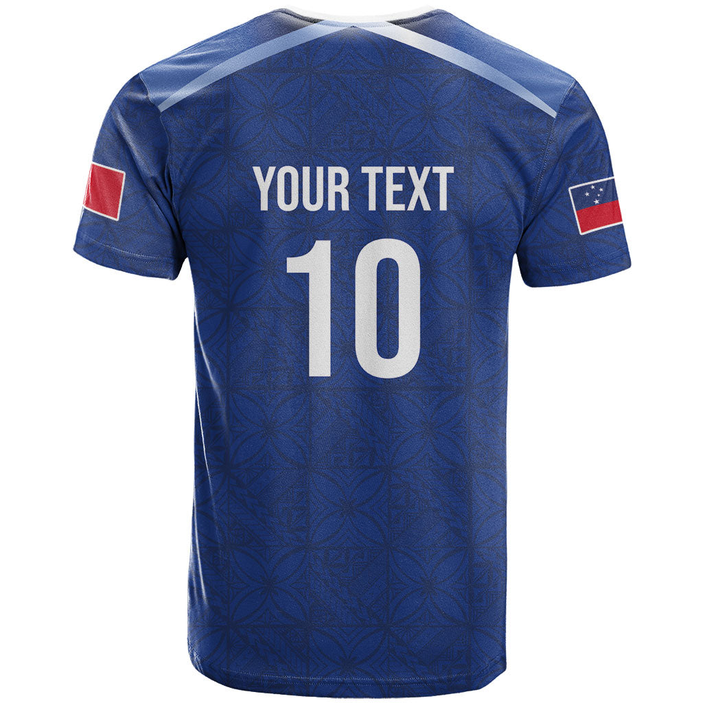 Samoa Rugby Custom T Shirt Six Eight Five to The World - Pacific Motif LT03 - Polynesian Pride