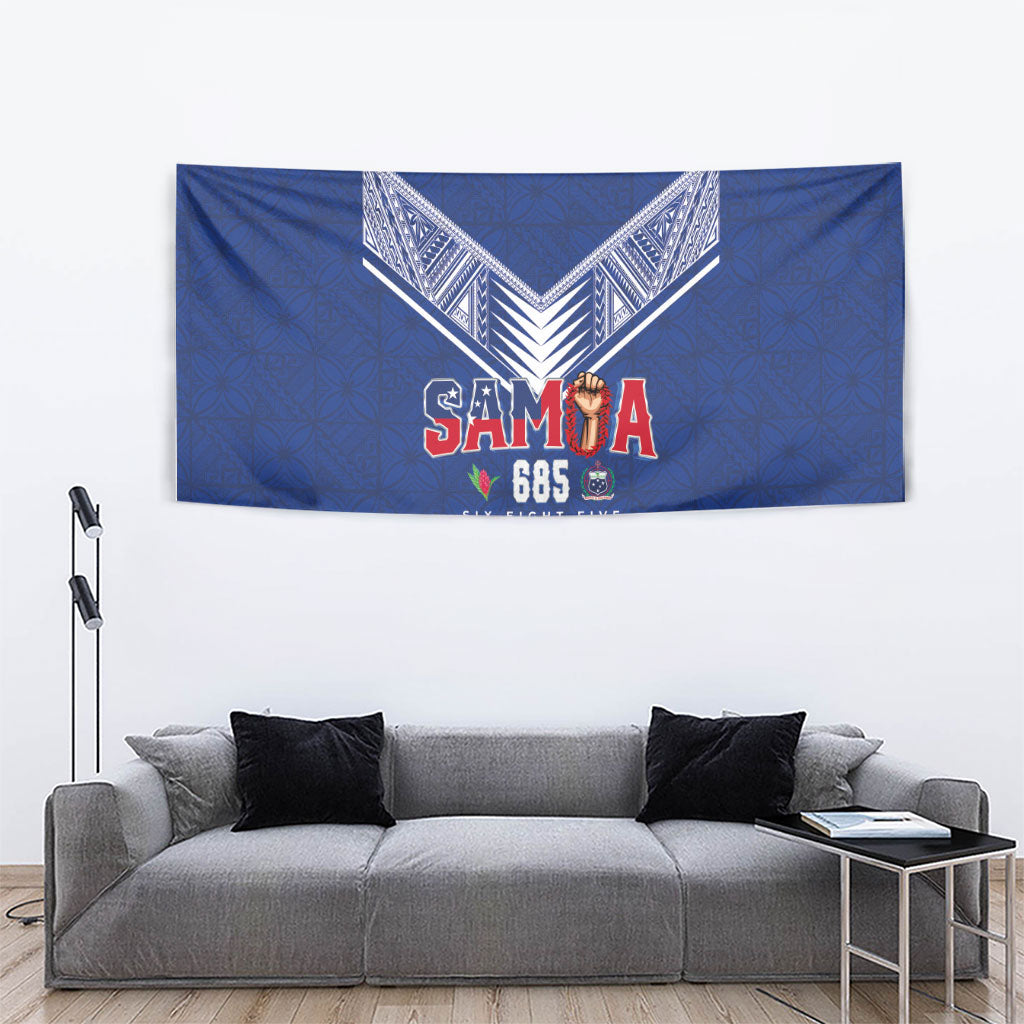 Samoa Rugby Tapestry Six Eight Five to The World - Pacific Motif