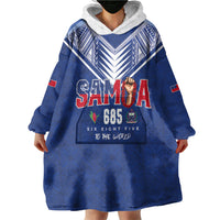 Samoa Rugby Custom Wearable Blanket Hoodie Six Eight Five to The World - Pacific Motif LT03 - Polynesian Pride