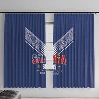 Samoa Rugby Window Curtain Six Eight Five to The World - Pacific Motif