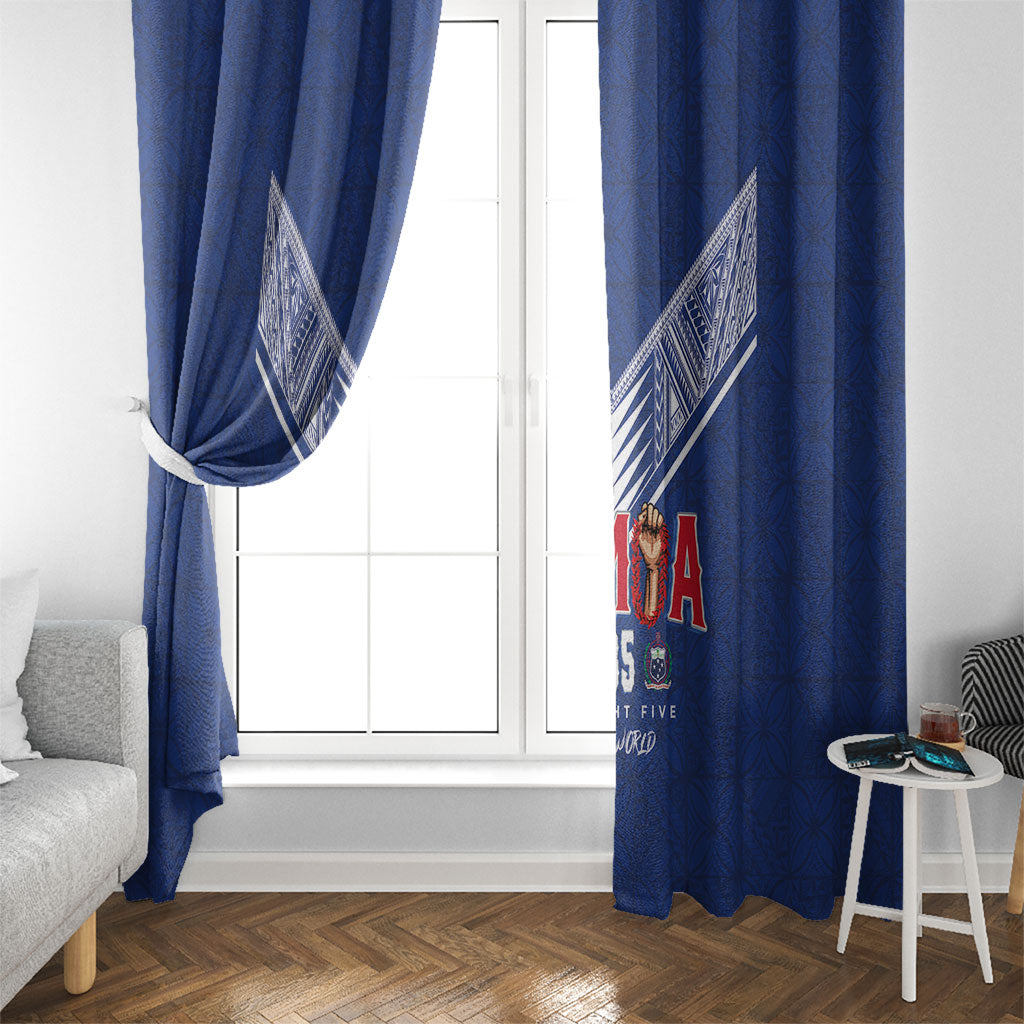 Samoa Rugby Window Curtain Six Eight Five to The World - Pacific Motif