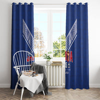Samoa Rugby Window Curtain Six Eight Five to The World - Pacific Motif