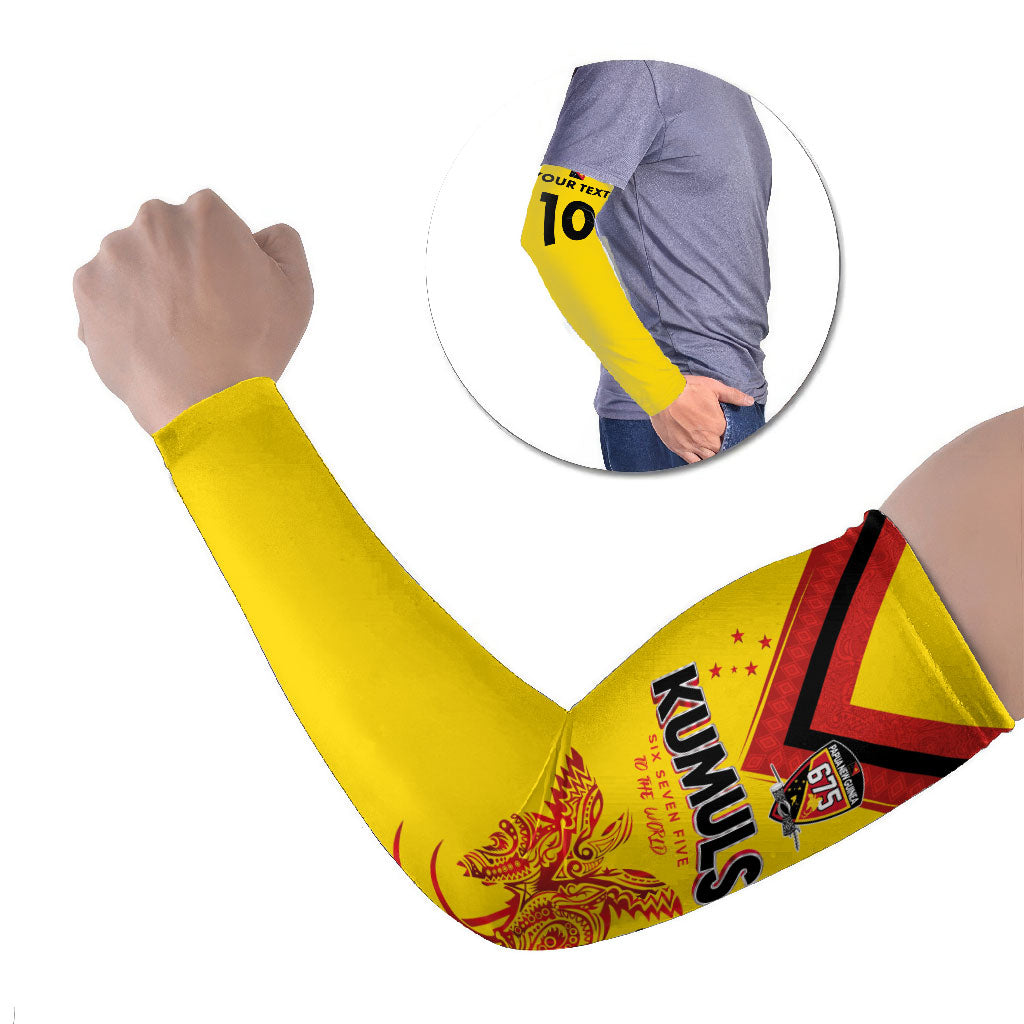 Papua New Guinea Rugby Custom Arm Sleeves Six Seven Five to The World - Melanesian Pattern