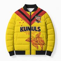 Papua New Guinea Rugby Custom Bomber Puffer Jacket Six Seven Five to The World - Melanesian Pattern LT03 Unisex Multicolor - Polynesian Pride