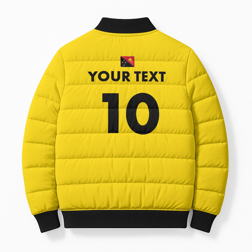 Papua New Guinea Rugby Custom Bomber Puffer Jacket Six Seven Five to The World - Melanesian Pattern LT03 - Polynesian Pride