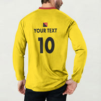 Papua New Guinea Rugby Custom Button Sweatshirt Six Seven Five to The World - Melanesian Pattern