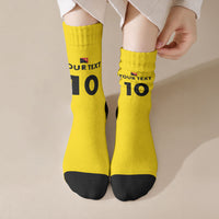 Papua New Guinea Rugby Custom Crew Socks Six Seven Five to The World - Melanesian Pattern LT03 Crew Socks Multicolor - Polynesian Pride