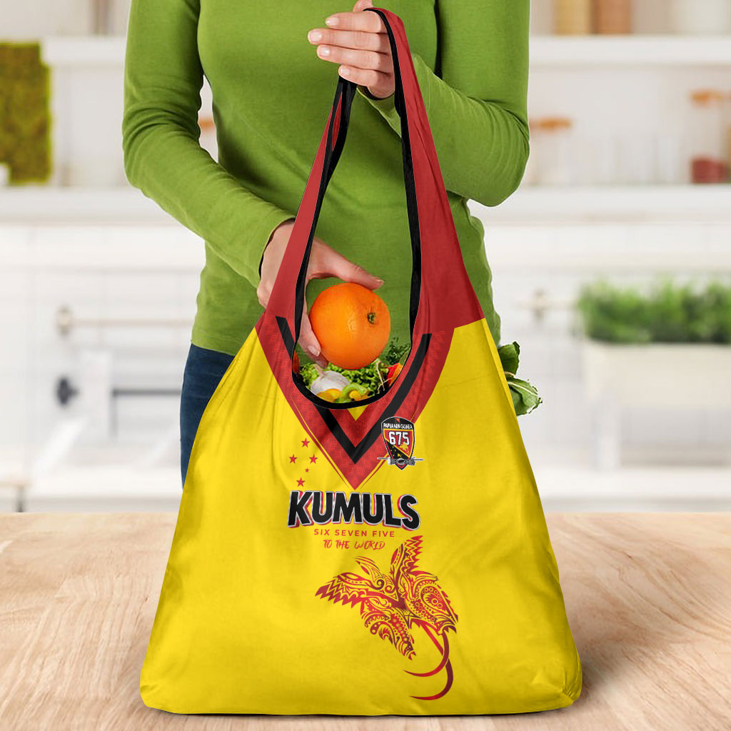 Papua New Guinea Rugby Grocery Bag Six Seven Five to The World - Melanesian Pattern LT03 - Polynesian Pride