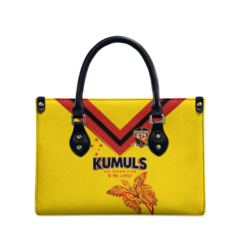 Papua New Guinea Rugby Leather Bag Six Seven Five to The World - Melanesian Pattern LT03 - Polynesian Pride