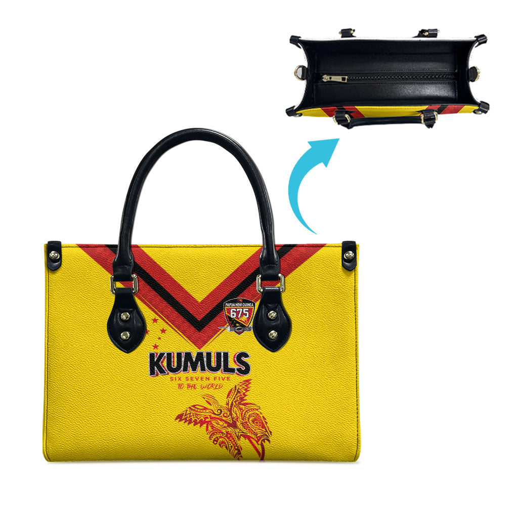 Papua New Guinea Rugby Leather Bag Six Seven Five to The World - Melanesian Pattern LT03 - Polynesian Pride