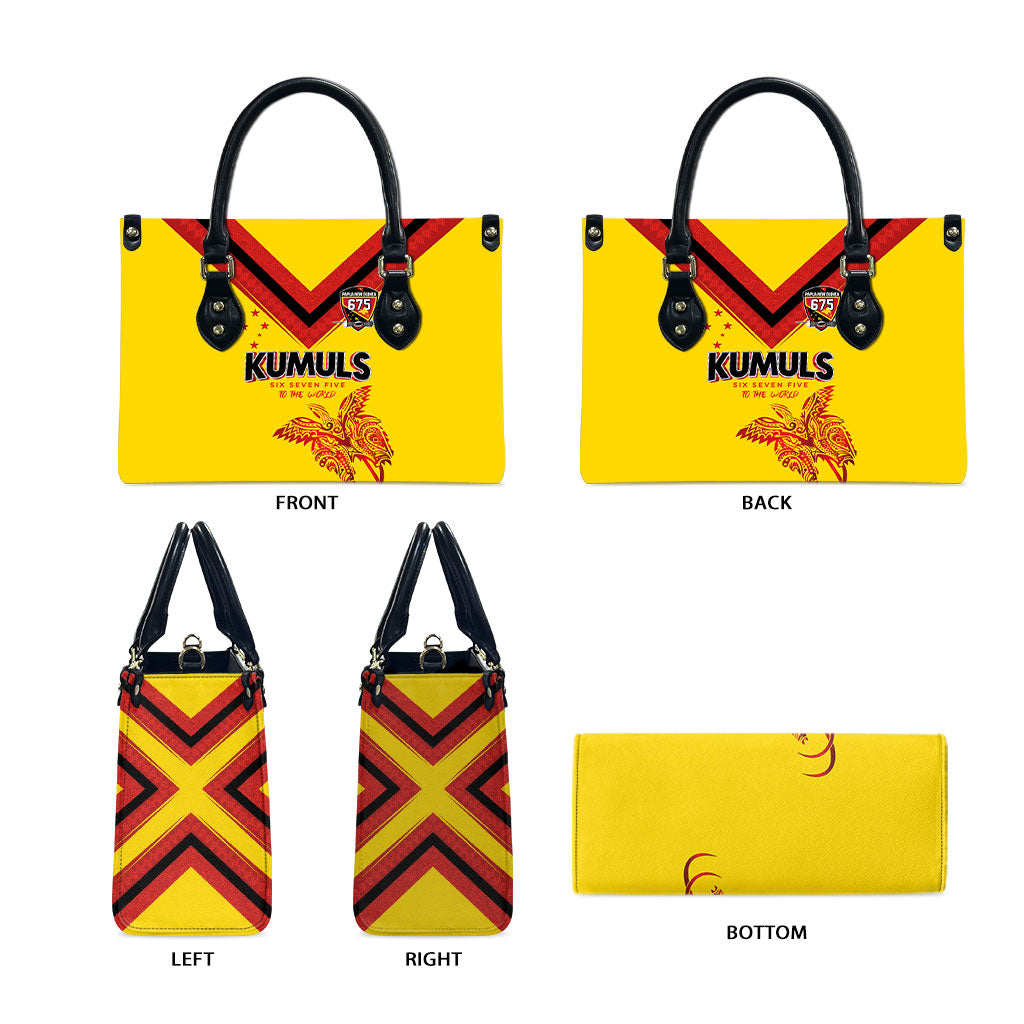 Papua New Guinea Rugby Leather Bag Six Seven Five to The World - Melanesian Pattern LT03 - Polynesian Pride