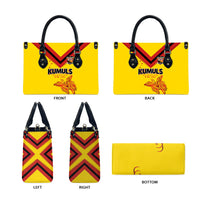 Papua New Guinea Rugby Leather Bag Six Seven Five to The World - Melanesian Pattern LT03 - Polynesian Pride