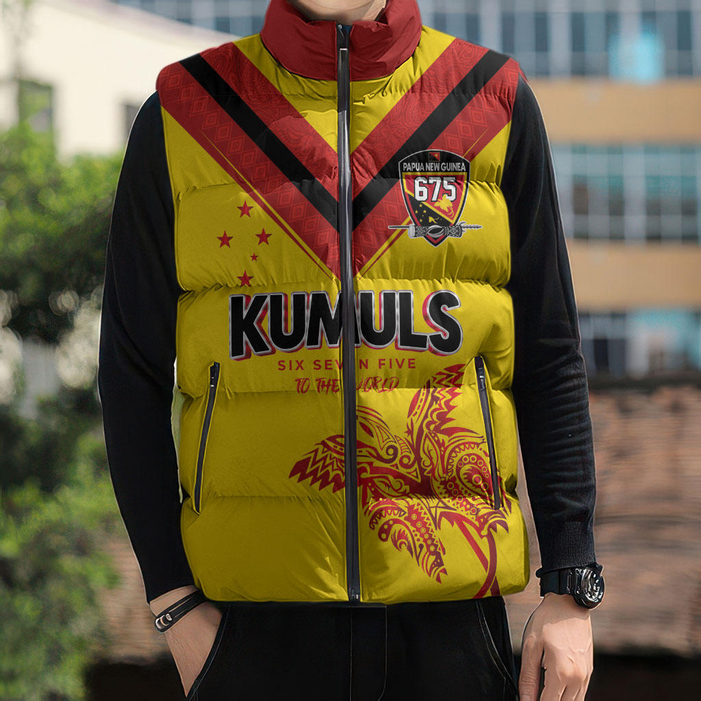 Papua New Guinea Rugby Custom Sleeveless Puffer Jacket Six Seven Five to The World - Melanesian Pattern LT03 - Polynesian Pride