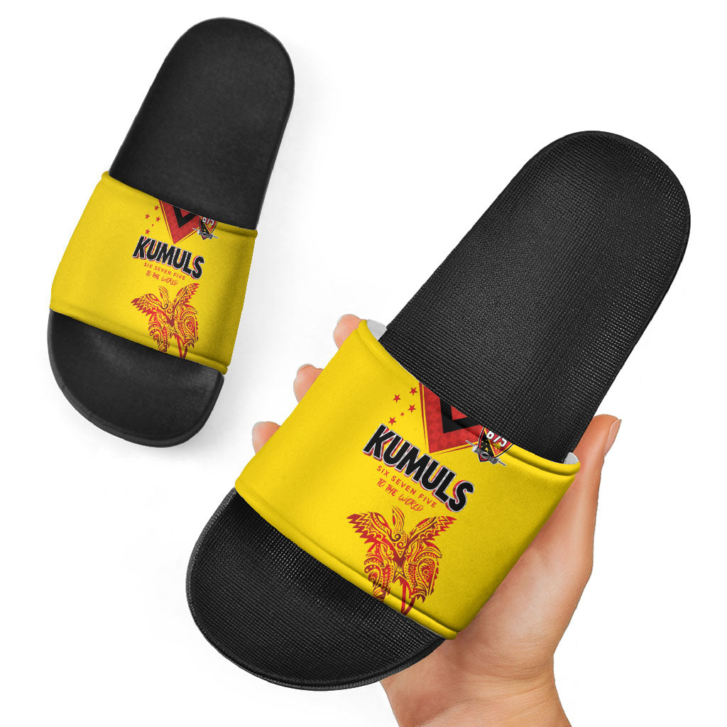 Papua New Guinea Rugby Slide Sandals Six Seven Five to The World - Melanesian Pattern LT03 - Polynesian Pride