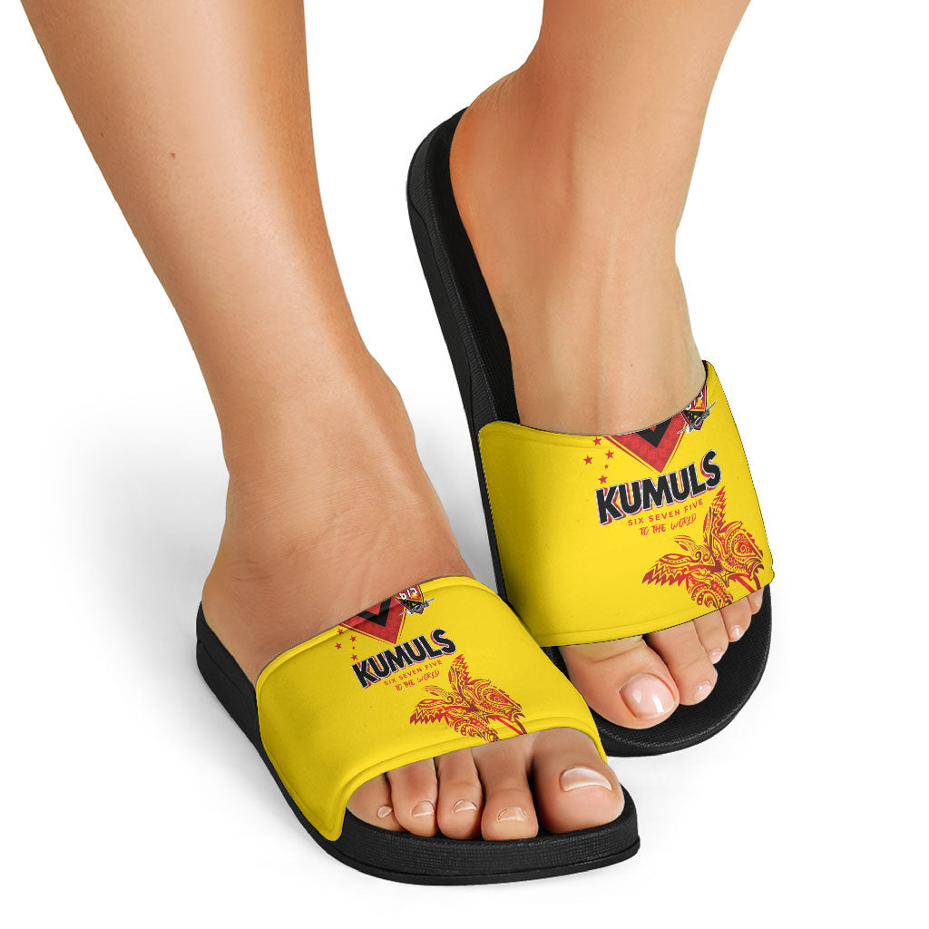 Papua New Guinea Rugby Slide Sandals Six Seven Five to The World - Melanesian Pattern LT03 - Polynesian Pride