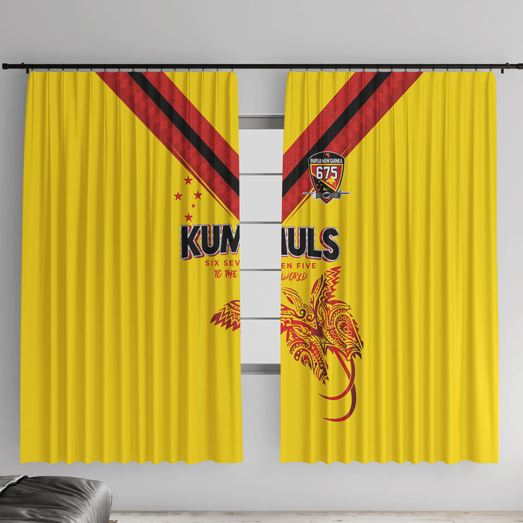 Papua New Guinea Rugby Window Curtain Six Seven Five to The World - Melanesian Pattern LT03 With Hooks Multicolor - Polynesian Pride