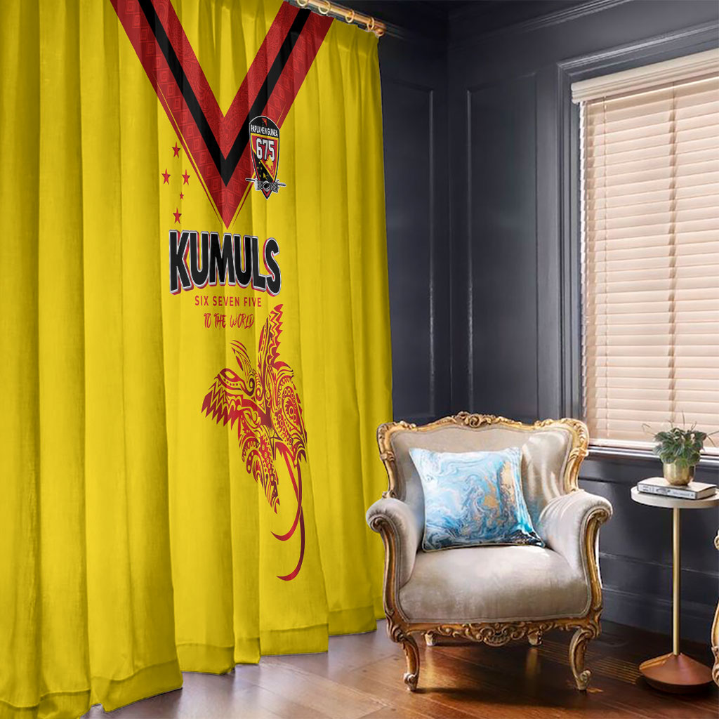 Papua New Guinea Rugby Window Curtain Six Seven Five to The World - Melanesian Pattern LT03 - Polynesian Pride