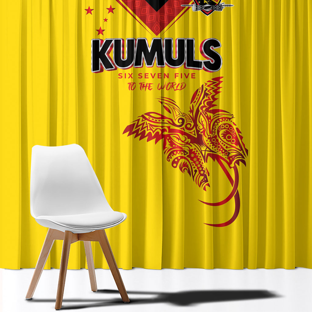 Papua New Guinea Rugby Window Curtain Six Seven Five to The World - Melanesian Pattern LT03 - Polynesian Pride