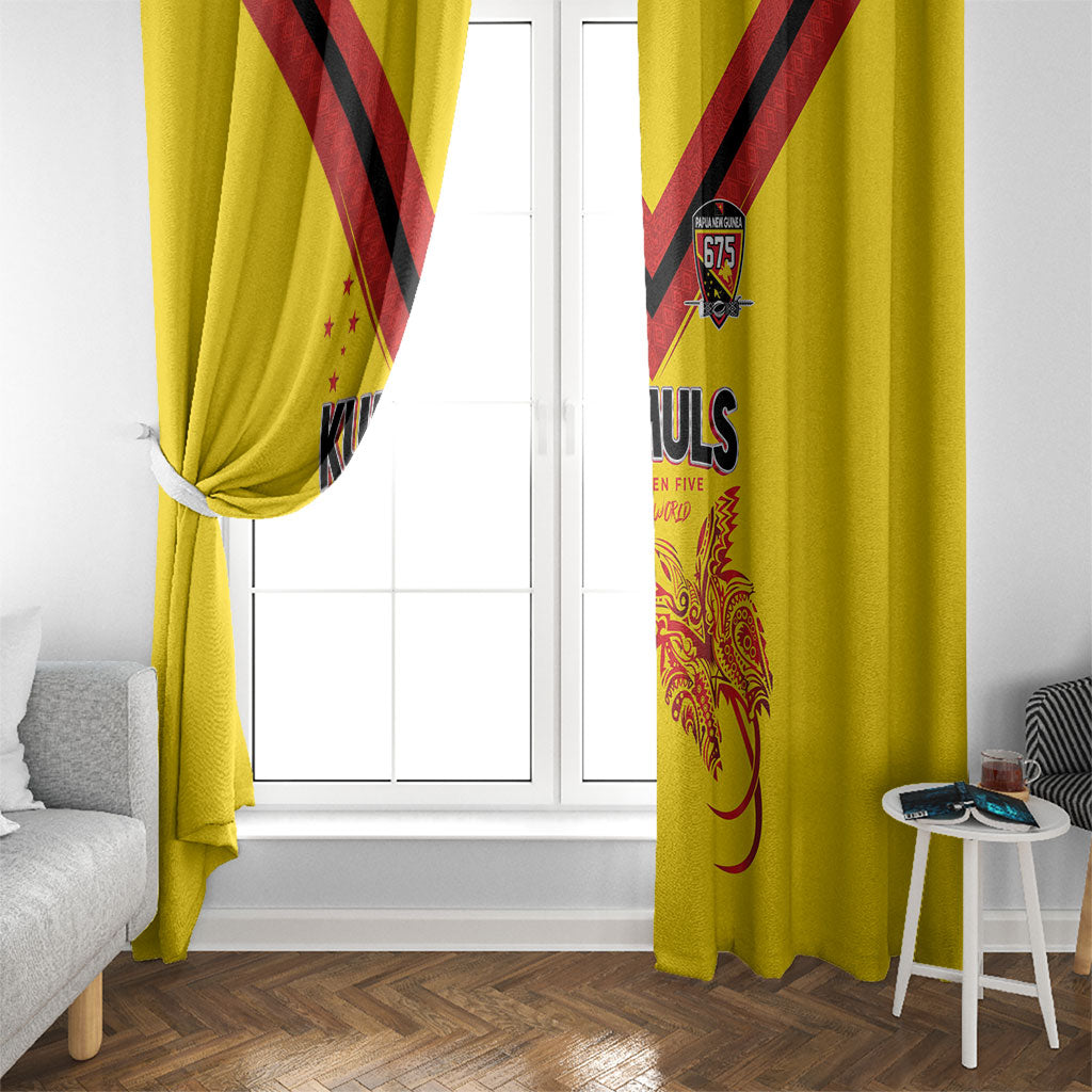 Papua New Guinea Rugby Window Curtain Six Seven Five to The World - Melanesian Pattern LT03 - Polynesian Pride