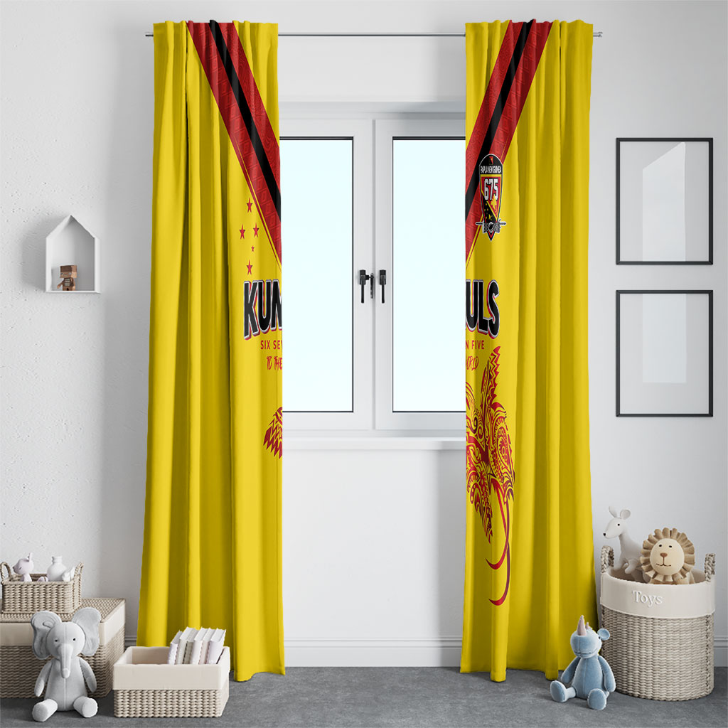 Papua New Guinea Rugby Window Curtain Six Seven Five to The World - Melanesian Pattern LT03 - Polynesian Pride