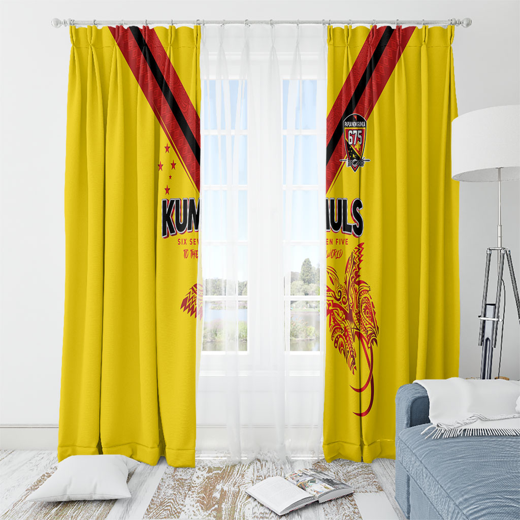 Papua New Guinea Rugby Window Curtain Six Seven Five to The World - Melanesian Pattern LT03 - Polynesian Pride