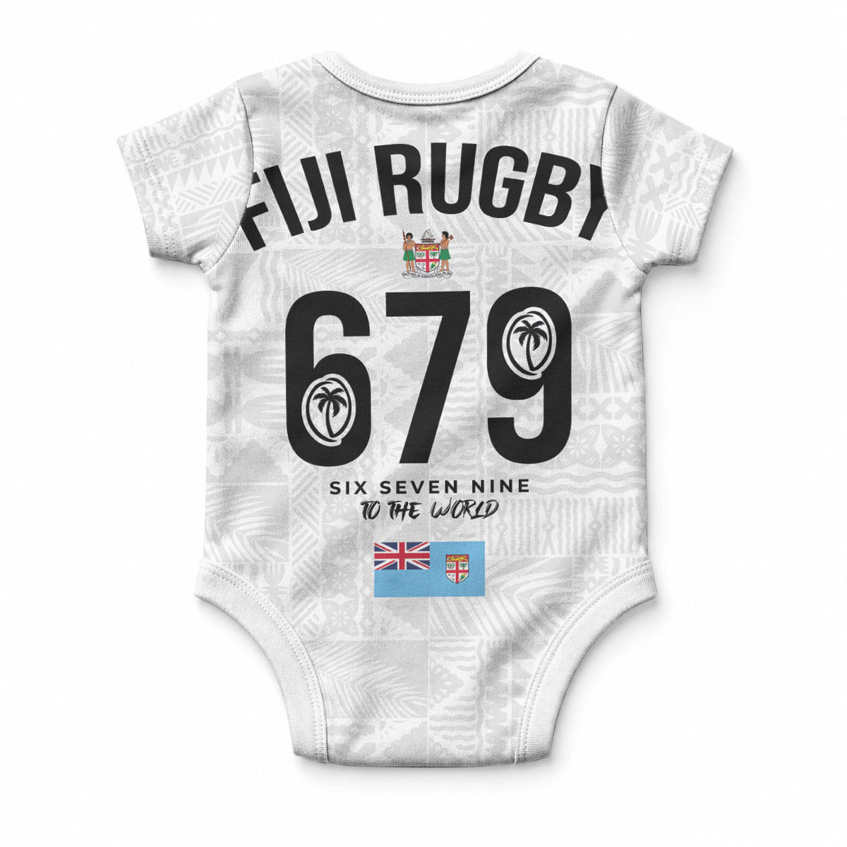 Fijian Rugby Baby Onesie Six Seven Nine to The World - Tapa Pattern LT03 - Polynesian Pride
