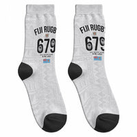 Fijian Rugby Crew Socks Six Seven Nine to The World - Tapa Pattern LT03 - Polynesian Pride