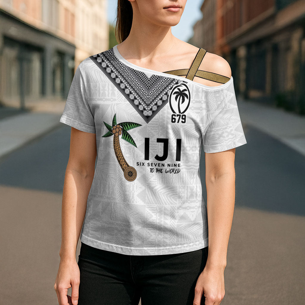 Fijian Rugby Cross Shoulder Shirt Six Seven Nine to The World - Tapa Pattern LT03 - Polynesian Pride