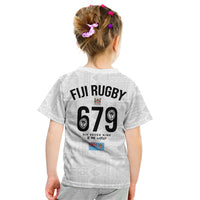Fijian Rugby Kid T Shirt Six Seven Nine to The World - Tapa Pattern LT03 - Polynesian Pride