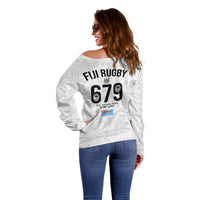 Fijian Rugby Off Shoulder Sweater Six Seven Nine to The World - Tapa Pattern