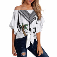 Fijian Rugby Off Shoulder Wrap Waist Top Six Seven Nine to The World - Tapa Pattern LT03 Multicolor - Polynesian Pride