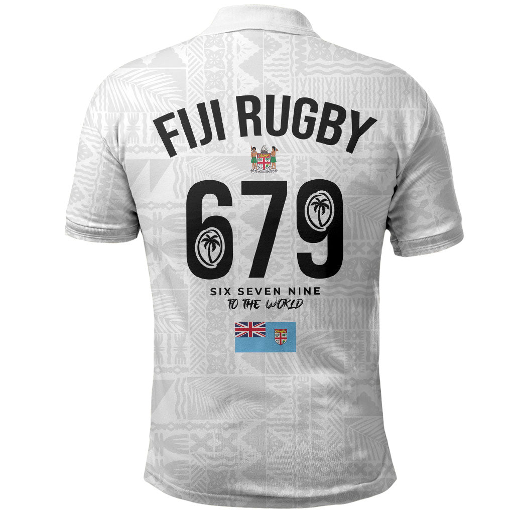 Fijian Rugby Polo Shirt Six Seven Nine to The World - Tapa Pattern LT03 - Polynesian Pride