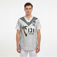 Fijian Rugby Scrub Top Six Seven Nine to The World - Tapa Pattern