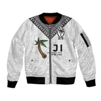 Fijian Rugby Sleeve Zip Bomber Jacket Six Seven Nine to The World - Tapa Pattern LT03 Unisex Multicolor - Polynesian Pride