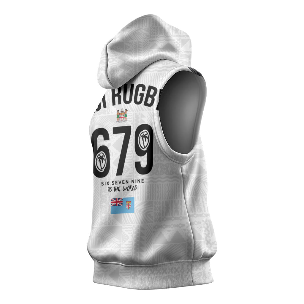 Fijian Rugby Sleeveless Hoodie Six Seven Nine to The World - Tapa Pattern LT03 - Polynesian Pride