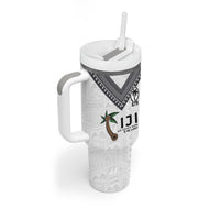 Fijian Rugby Tumbler With Handle Six Seven Nine to The World - Tapa Pattern LT03 - Polynesian Pride