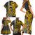 Hawaii Molokai Island Family Matching Short Sleeve Bodycon Dress and Hawaiian Shirt Hawaiian Warrior and Kakau Symbols Abstract Tattoo LT03 - Polynesian Pride