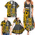 Hawaii Molokai Island Family Matching Summer Maxi Dress and Hawaiian Shirt Hawaiian Warrior and Kakau Symbols Abstract Tattoo LT03 - Polynesian Pride