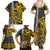 Hawaii Molokai Island Family Matching Summer Maxi Dress and Hawaiian Shirt Hawaiian Warrior and Kakau Symbols Abstract Tattoo LT03 - Polynesian Pride