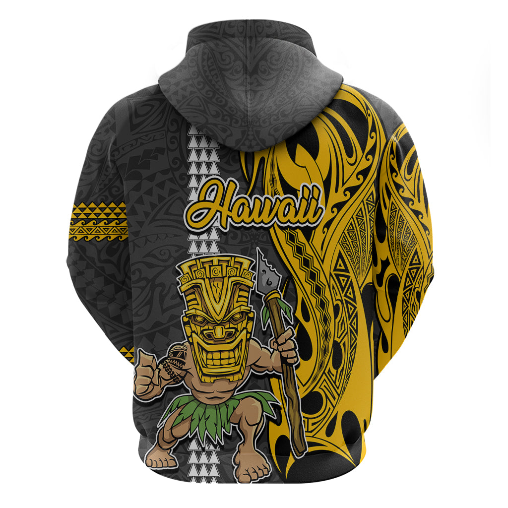 Hawaii Molokai Island Hoodie Hawaiian Warrior and Kakau Symbols Abstract Tattoo LT03 - Polynesian Pride