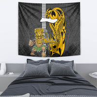Hawaii Molokai Island Tapestry Hawaiian Warrior and Kakau Symbols Abstract Tattoo LT03 - Polynesian Pride