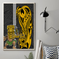 Custom Hawaii Molokai Island Canvas Wall Art Hawaiian Warrior and Kakau Symbols Abstract Tattoo LT03 - Polynesian Pride