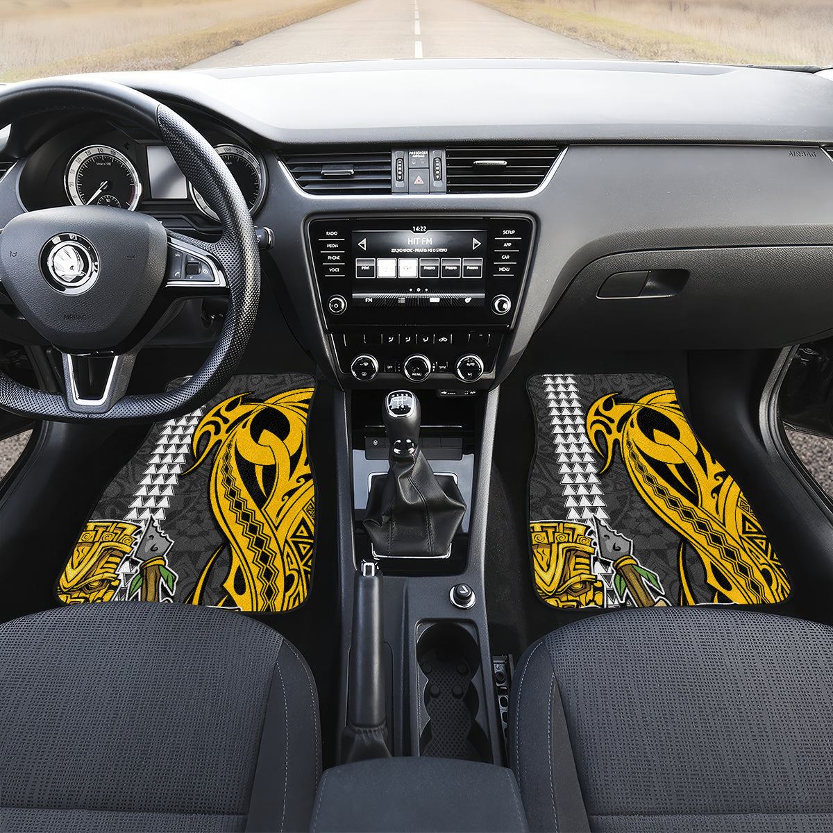 Custom Hawaii Molokai Island Car Mats Hawaiian Warrior and Kakau Symbols Abstract Tattoo LT03 - Polynesian Pride