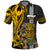 Custom Hawaii Molokai Island Polo Shirt Hawaiian Warrior and Kakau Symbols Abstract Tattoo LT03 Yellow - Polynesian Pride