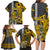 Hawaii Niihau Island Family Matching Long Sleeve Bodycon Dress and Hawaiian Shirt Hawaiian Warrior and Kakau Symbols Abstract Tattoo LT03 - Polynesian Pride